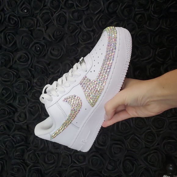 Bling Air Force 1 Sneakers Womens Shoes AB Rhinestones